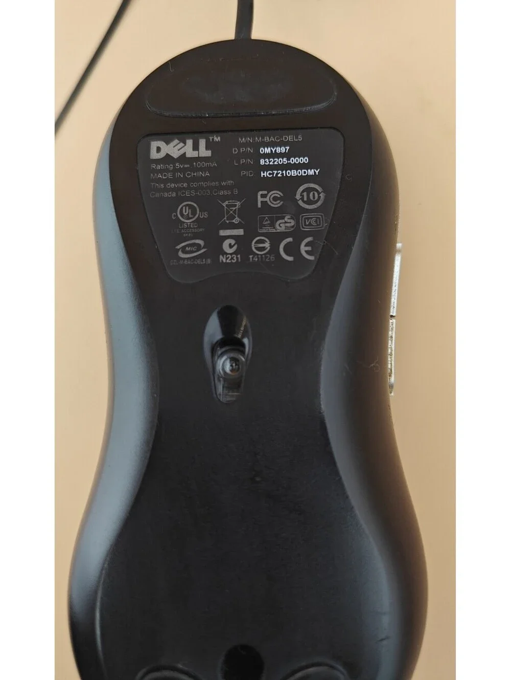 Dell Premium 5-Button Optical USB Mouse M-BAC-DEL5 Tested Working